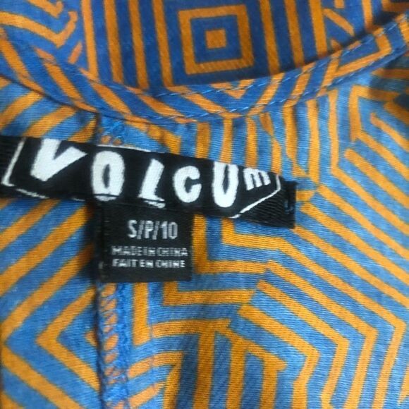 VOLCOM Blue/Mustard Yellow Tank Top Shirt - Picture 8 of 8